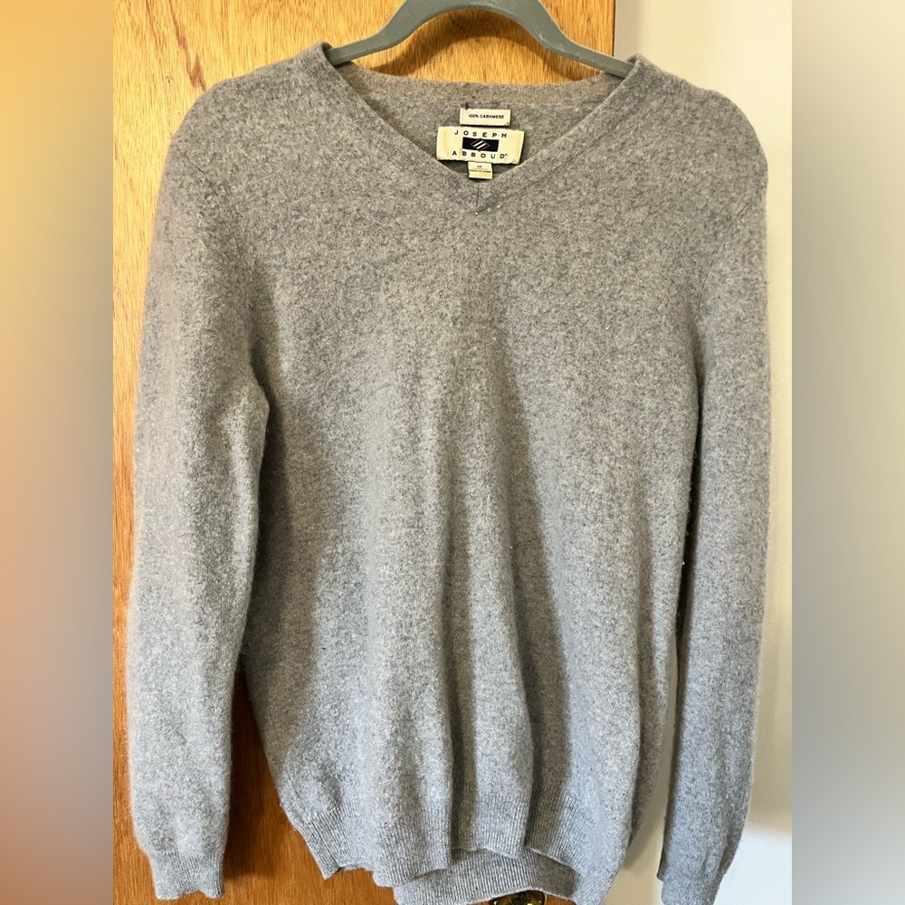 Joseph Abboud Gray Pullover 100% Cashmere Sweater